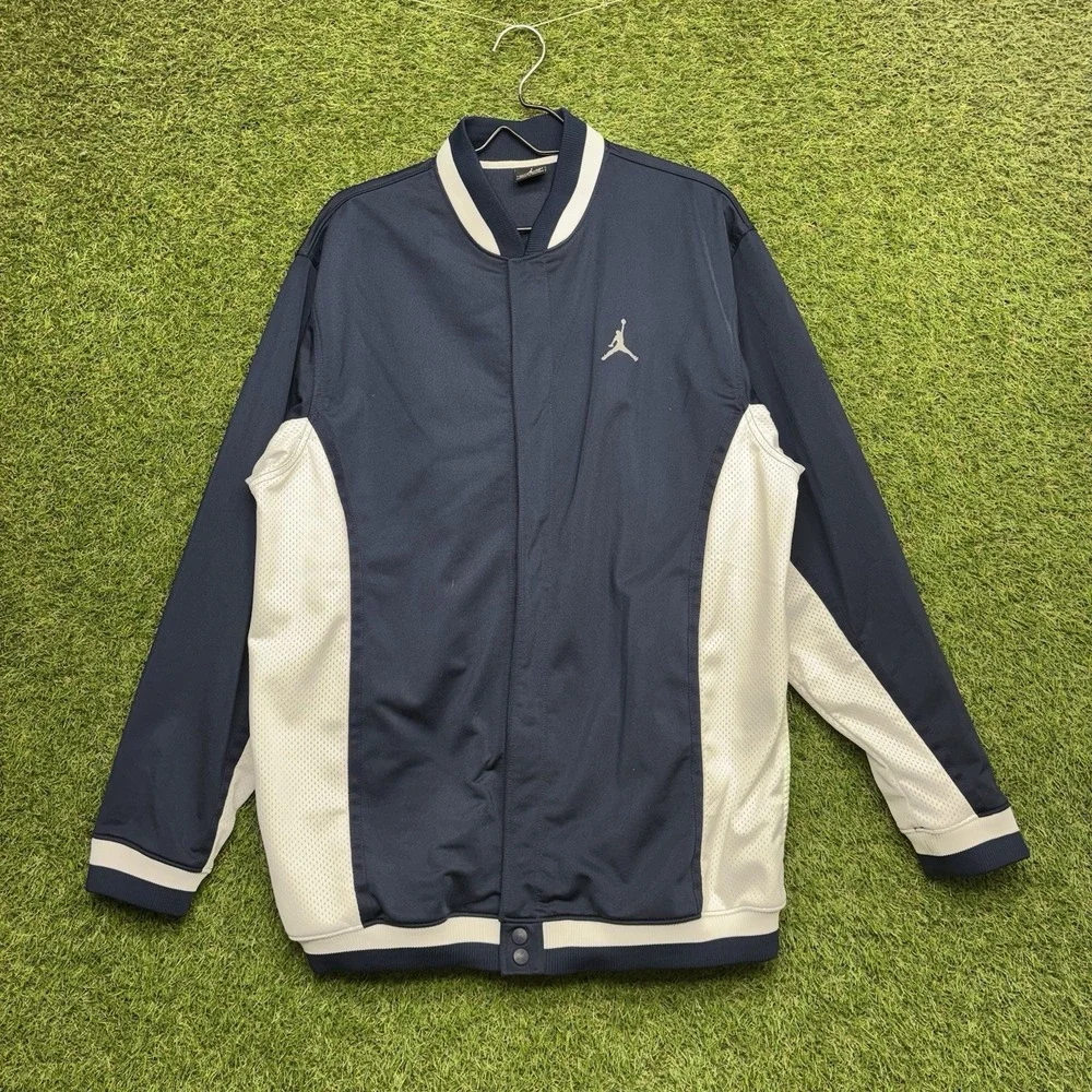 Air Jordan Men Bomber Jacket Mens XL Black White Colorblock Dri Fit Full Zip